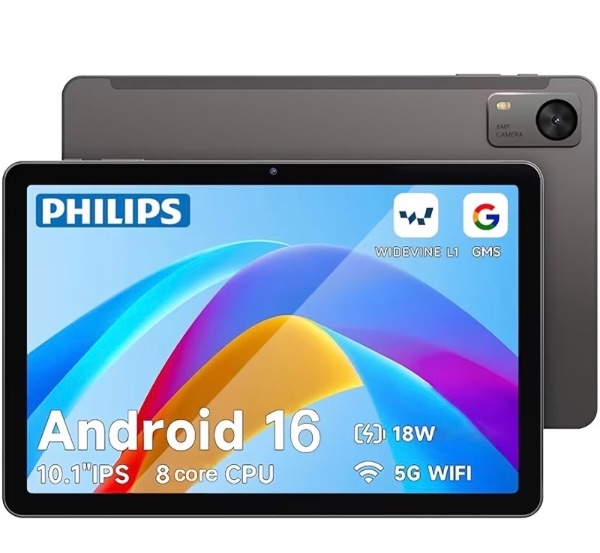Tablette PHILIPS T7315 10,1 pouces, système Android 16
