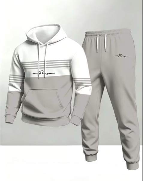 Ensemble sweat-shirt à capuche tendance automne-hiver pour homme, style streetwear décontracté.