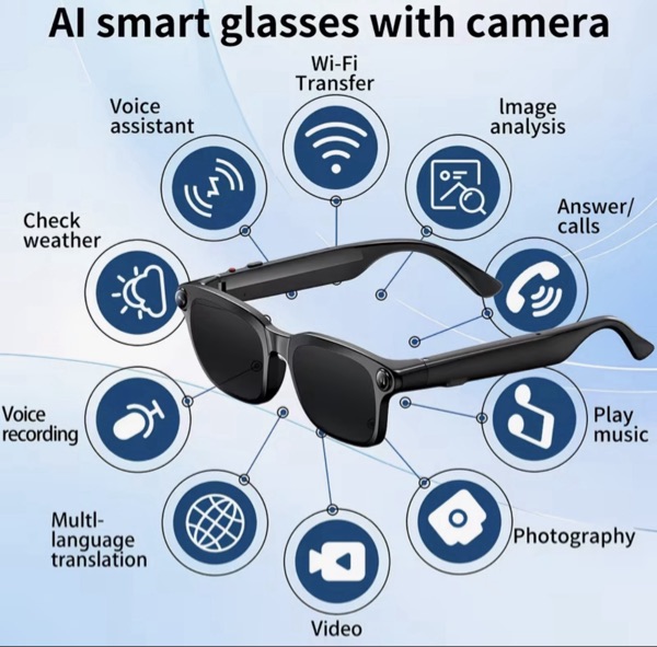 Lunettes intelligentes IA (avec caméra)