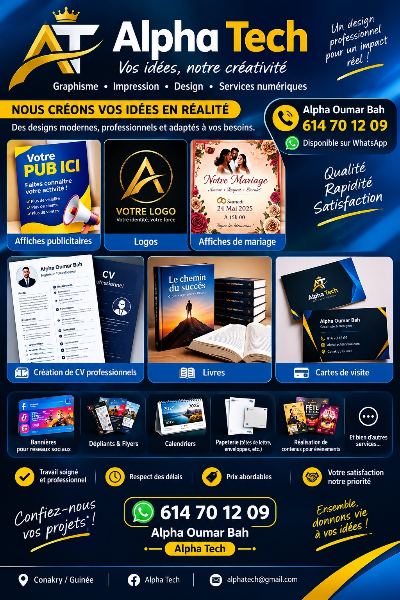 Création de CV, Logos et Affiches – Alpha Tech