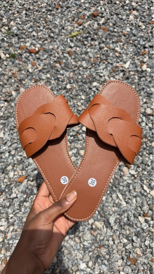Sandales 100% cuir marron