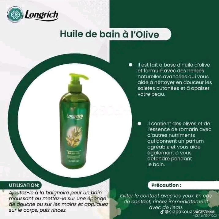 Huile de bain d'olive