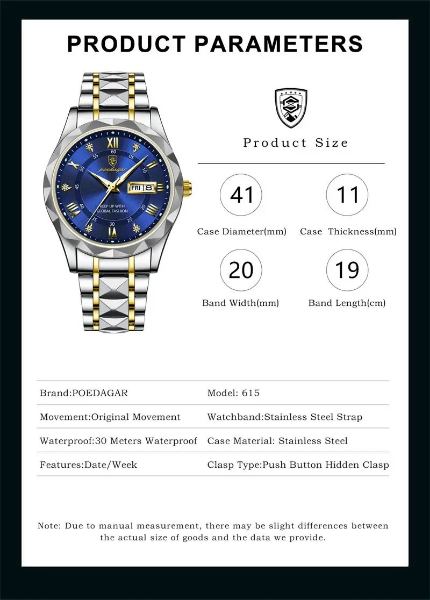 Montre hommes de qualités de marque POEDAGAR